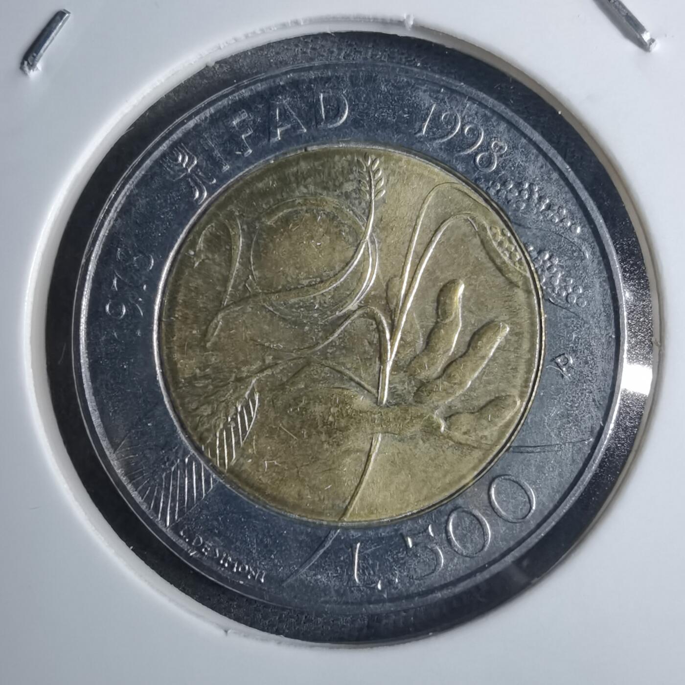 沼泽如烟--第851场 意大利1998年500里拉纪念币