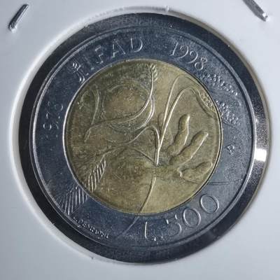 沼泽如烟--第851场 - 意大利1998年500里拉纪念币