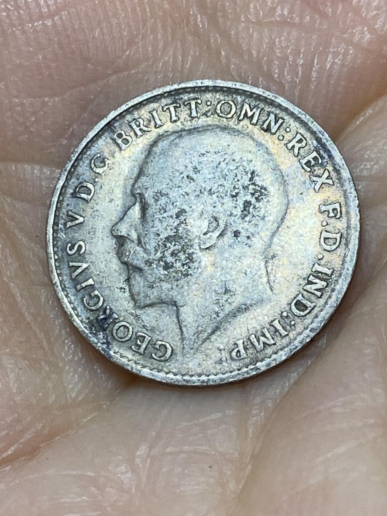 2025年第九十七场(总第一百二十三场）外国好品散币(免佣金) 英国🇬🇧1918年3便士银币(乔治五世第一版，925高银)