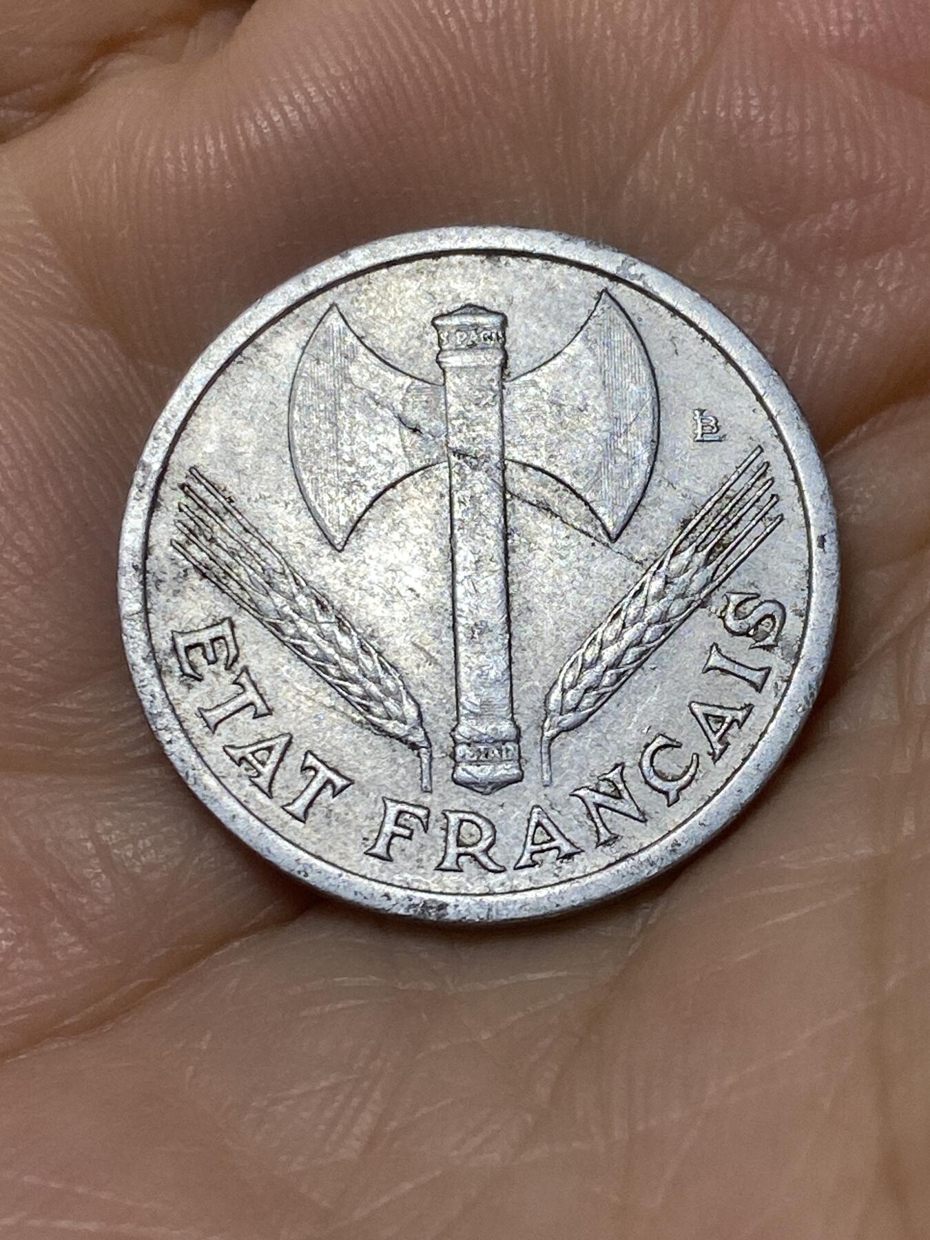 2025年第九十七场(总第一百二十三场）外国好品散币(免佣金) 法国🇫🇷1943年1法郎(维希傀儡政府时期)