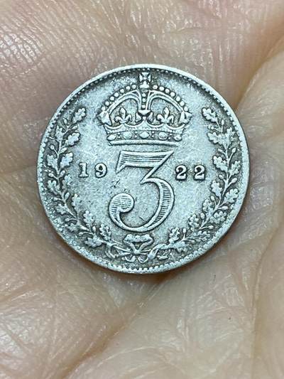 2025年第九十七场(总第一百二十三场）外国好品散币(免佣金) -  英国🇬🇧1922年3便士银币(乔治五世第二版，500银)