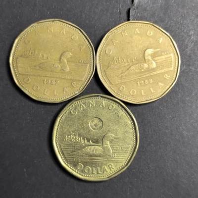 各国硬币 纸币 无佣金 - 加拿大1元 3个