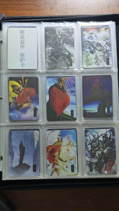 白泽拍卖卡牌手绘专场第25期 - 2022 人文社 鲜花盔甲 正子公也 小卡（尺寸5.4cm*8cm）全套160张+三国志 正子公也 小卡（尺寸5.4cm*8cm） 全套55张 共215张 加卡册 彩闪