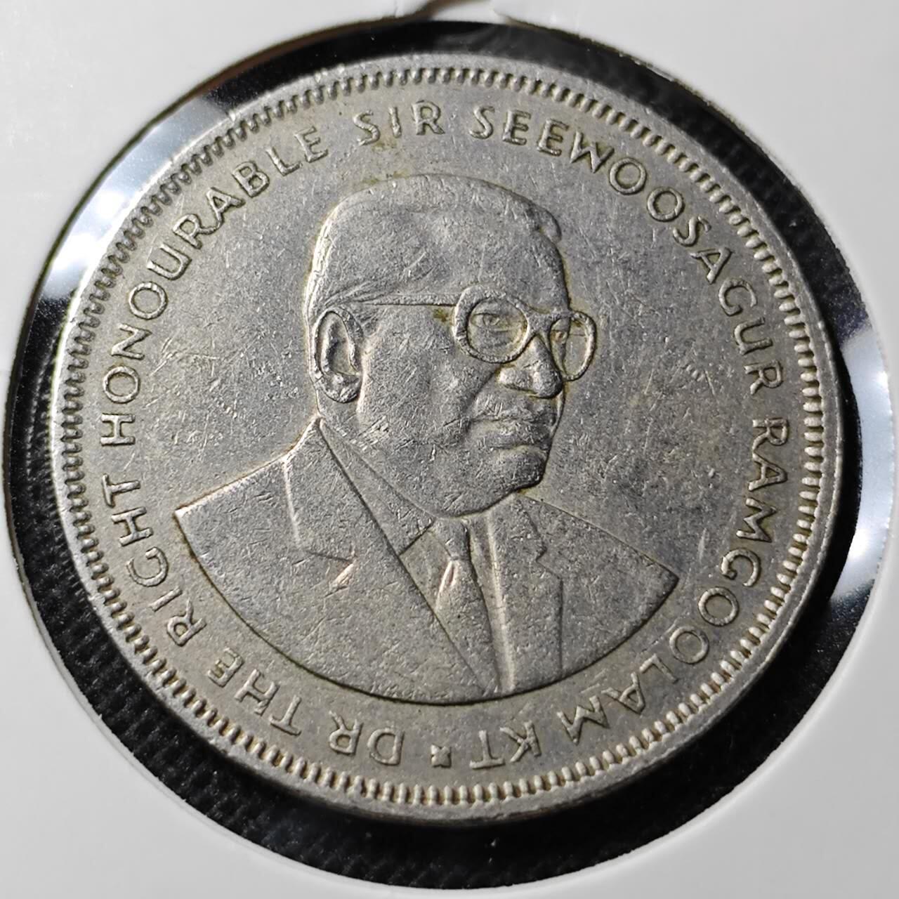 KK钱币收藏小铺 第349场 2月预留时间 周末发货  1987毛里求斯5卢比