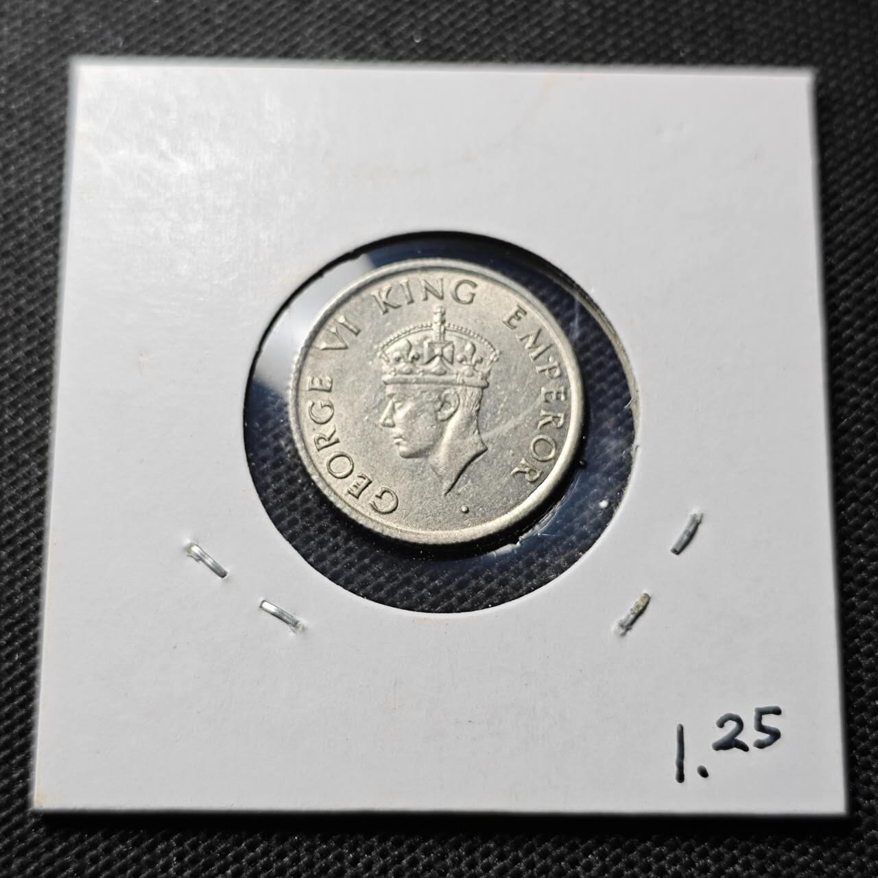 KK钱币收藏小铺 第349场 2月预留时间 周末发货  1946英属印度1/4卢比 深打状态