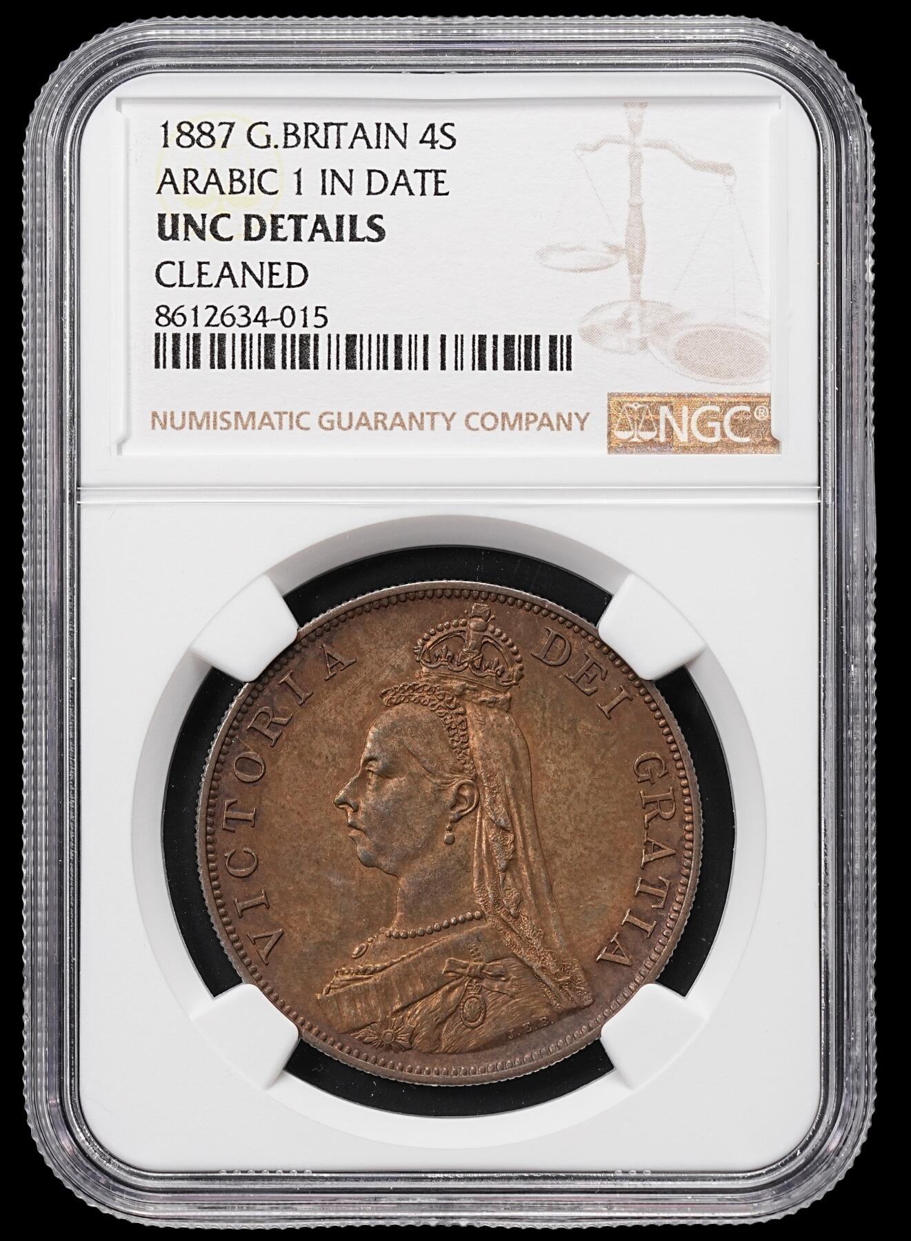 修遠堂世界钱币第八十六期 NGC UNCD 1887年英国4先令大银币