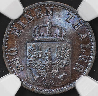 修遠堂世界钱币第八十六期 - NGC MS63BN 1871年普鲁士1芬尼