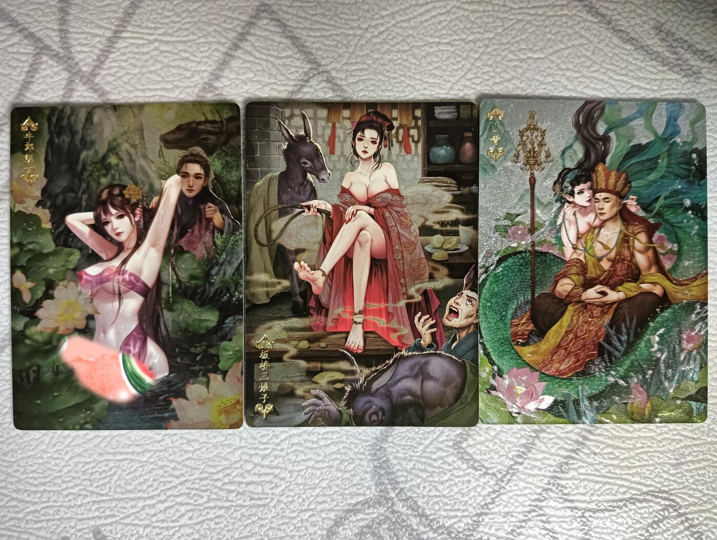 花开卡拍第40期（9月28号周日截拍，品控勿拍!!!拍品不寄存，运费5元，自制卡难免瑕疵，可能存在轻微撞角爆边等出厂瑕疵，品控介意勿拍！） 卡玩帕克传奇绘鉴 第三弹粗闪3张