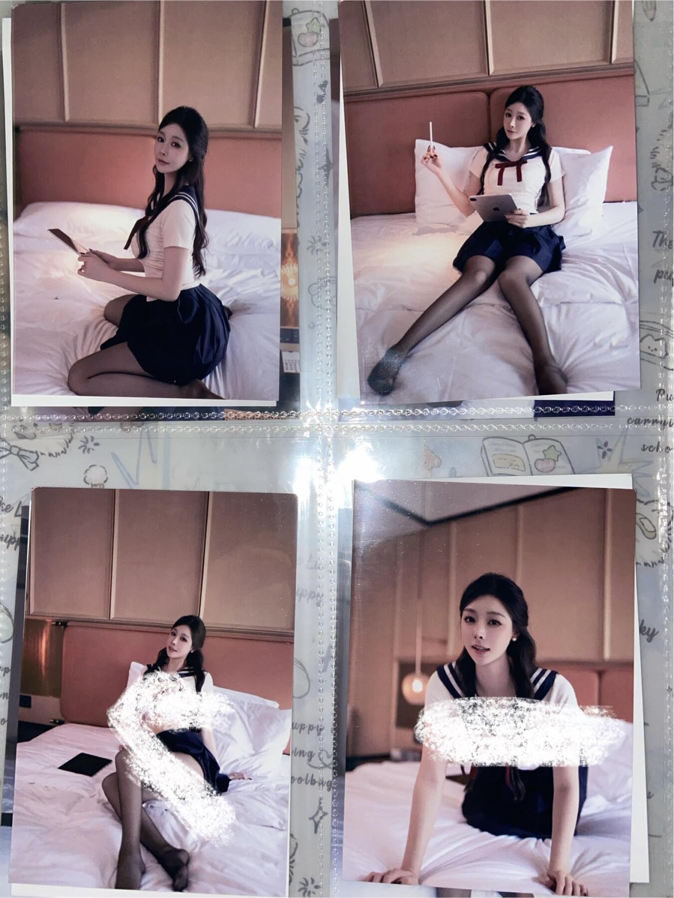 阳大大卡牌拍卖第73期（持续收拍品，周五晚上九点截拍，进群福利早知道） 小逗逗学生JK装写真 全套20张 A4大纸卡 带卡页