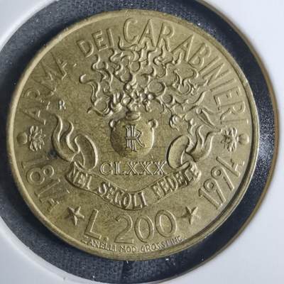 沼泽如烟--第851场 - 意大利1994年200里拉纪念币
