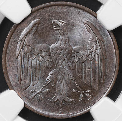 修遠堂世界钱币第八十六期 - NGC MS63BN 1932年德国4芬尼 A厂铭