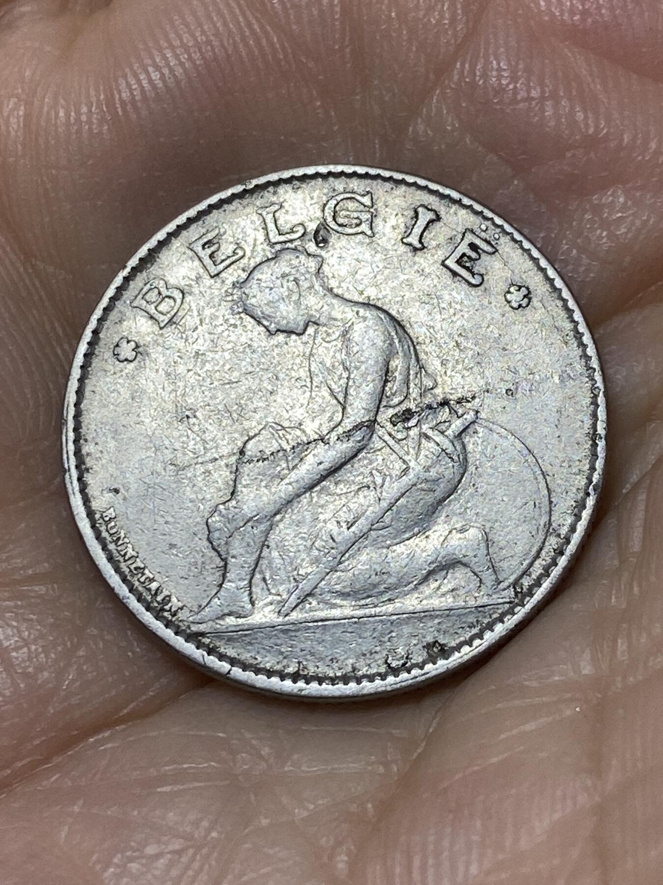 2025年第九十七场(总第一百二十三场）外国好品散币(免佣金) 比利时🇧🇪1922年1法郎(阿尔贝一世时期，荷语版)