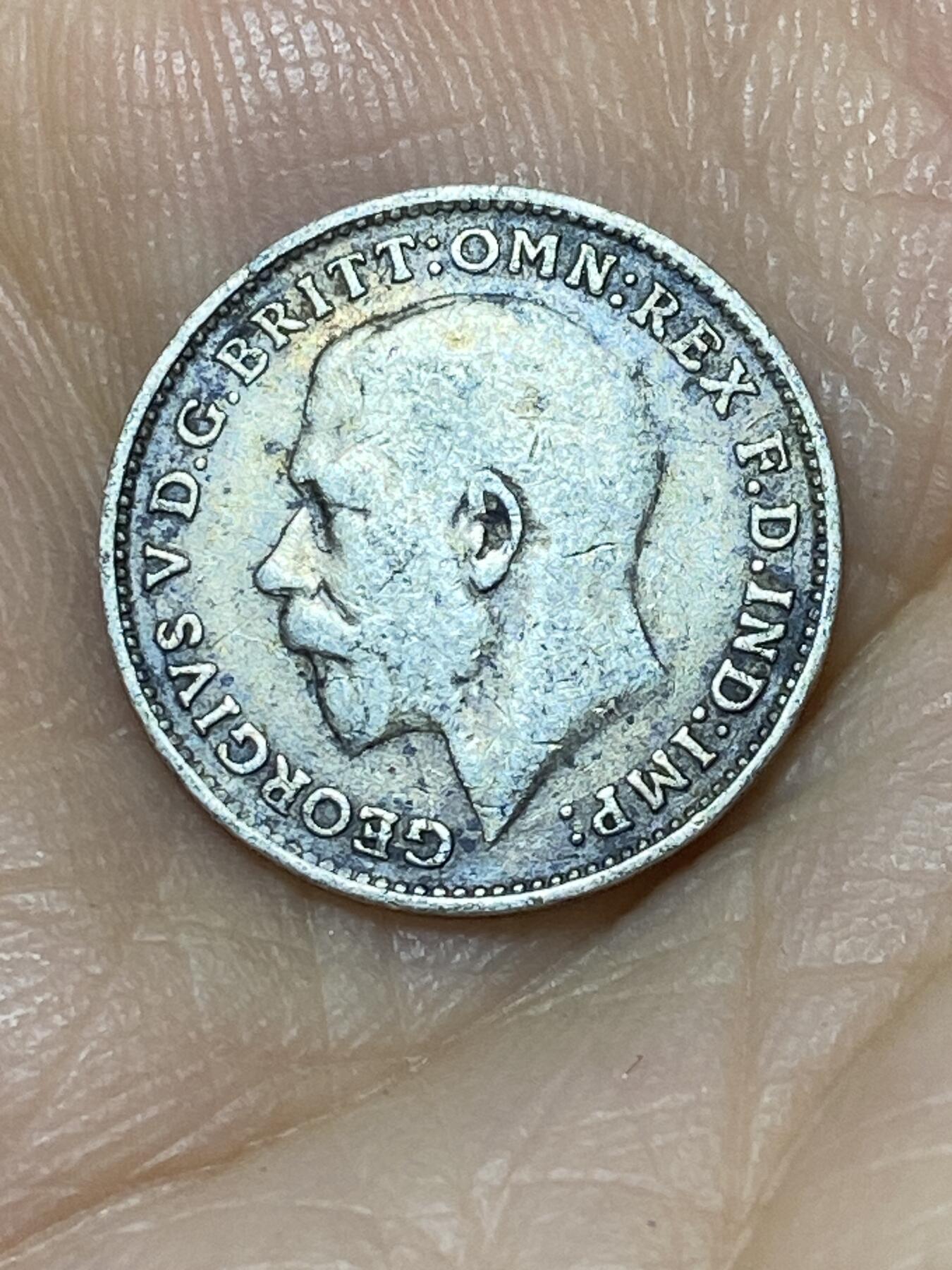 2025年第九十七场(总第一百二十三场）外国好品散币(免佣金) 英国🇬🇧1917年3便士银币(乔治五世第一版，925高银)