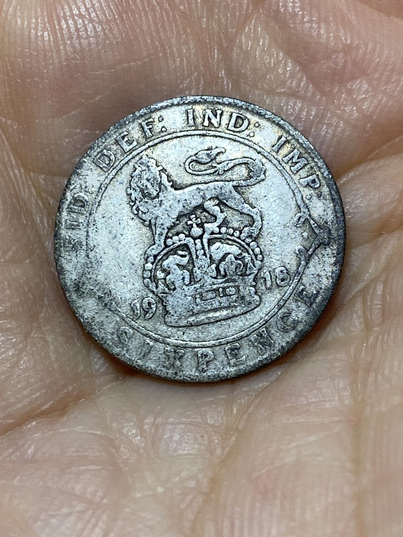 2025年第九十七场(总第一百二十三场）外国好品散币(免佣金) 英国🇬🇧1918年6便士银币(乔治五世第一版，925高银)