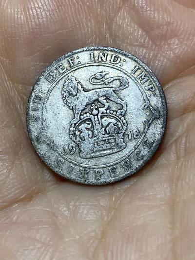 2025年第九十七场(总第一百二十三场）外国好品散币(免佣金) - 英国🇬🇧1918年6便士银币(乔治五世第一版，925高银)