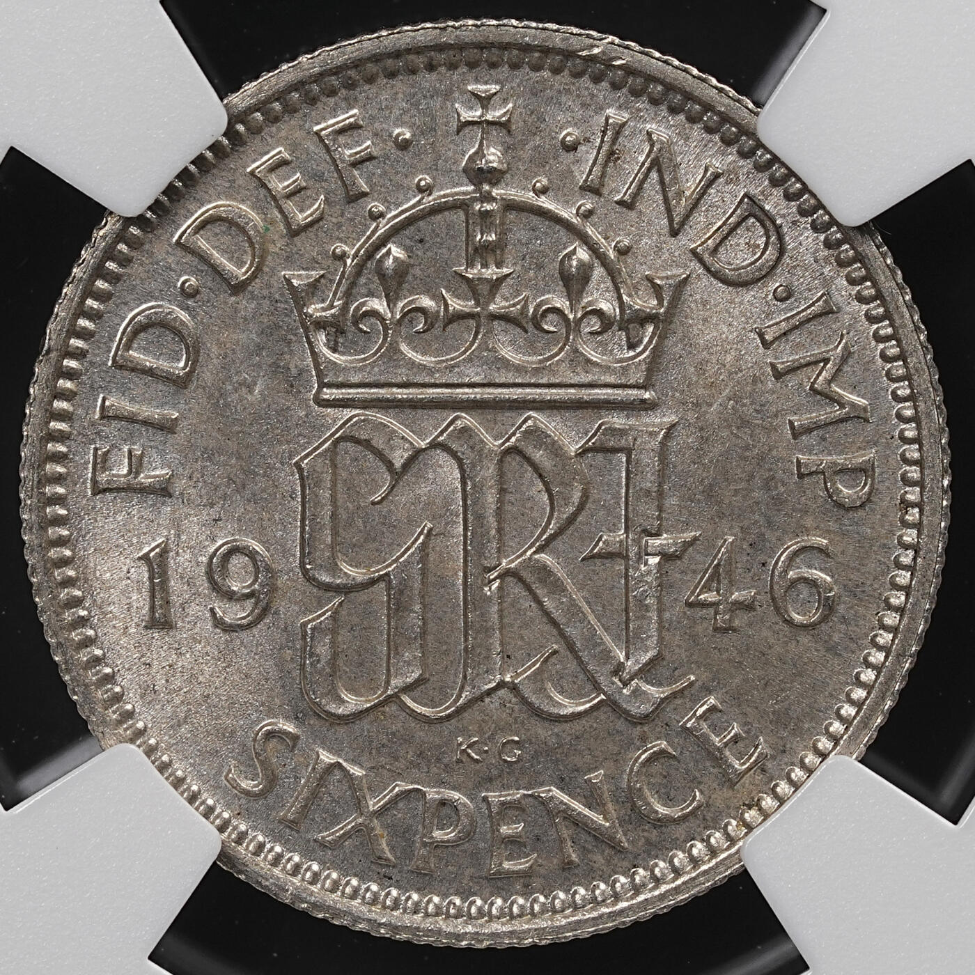修遠堂世界钱币第八十六期 NGC MS64 1946年英国6便士银币