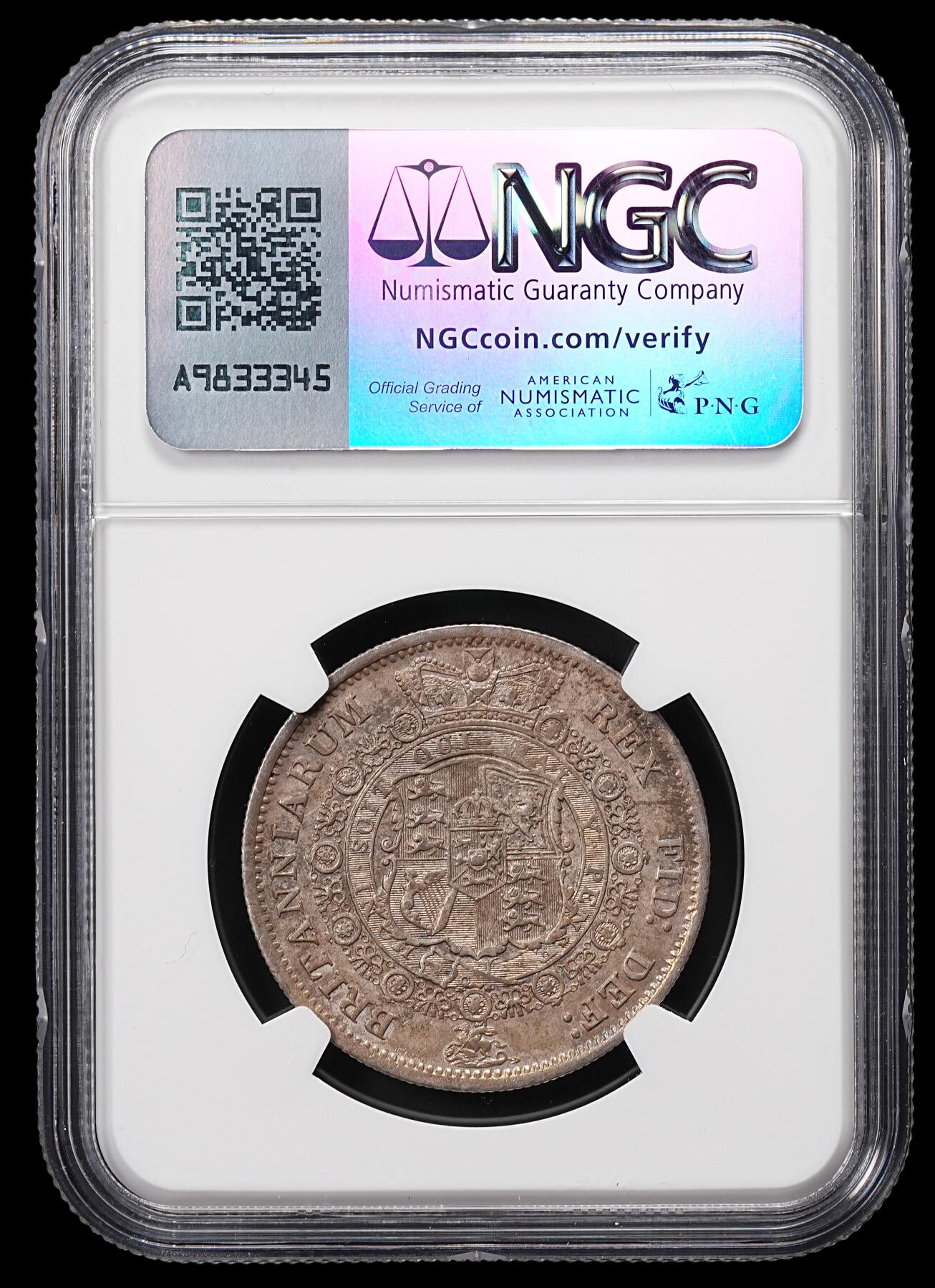 修遠堂世界钱币第八十六期 NGC AUD 1817年英国1/2克朗银币 大头像版