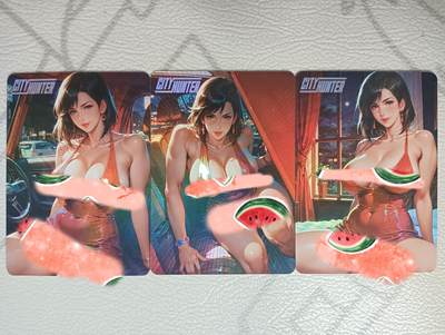花开卡拍第40期（9月28号周日截拍，品控勿拍!!!拍品不寄存，运费5元，自制卡难免瑕疵，可能存在轻微撞角爆边等出厂瑕疵，品控介意勿拍！） - 城市猎人野上冴子 折光彩闪 3张，卡背清凉