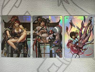花开卡拍第40期（9月28号周日截拍，品控勿拍!!!拍品不寄存，运费5元，自制卡难免瑕疵，可能存在轻微撞角爆边等出厂瑕疵，品控介意勿拍！） - 卡玩帕克水浒姬 全息镭雕 孔明孔亮阮小五 3张