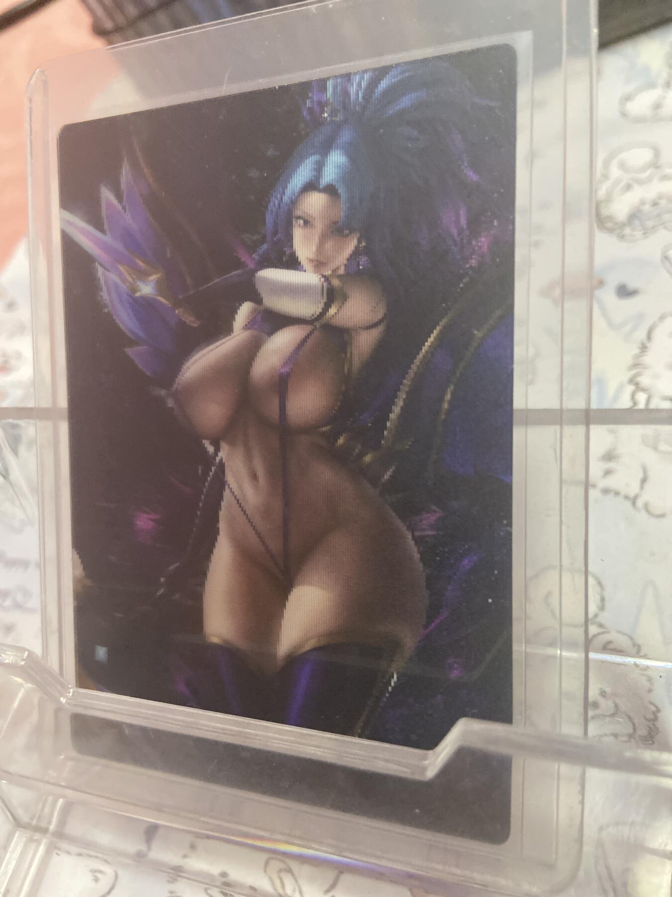 阳大大卡牌拍卖第73期（持续收拍品，周五晚上九点截拍，进群福利早知道） 卡通动漫女神 英雄联盟 阿卡丽 光栅卡 带卡夹