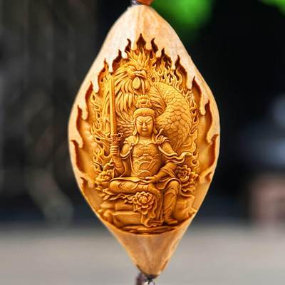 核雕十二生肖（仅4套）限时专场 - 20mm大尺寸橄榄核雕 十二生肖本命佛 生肖鸡 单粒 