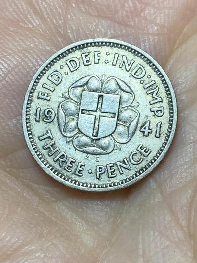 2025年第九十七场(总第一百二十三场）外国好品散币(免佣金) - 英国🇬🇧1941年3便士银币(乔治六世第一版，500银)