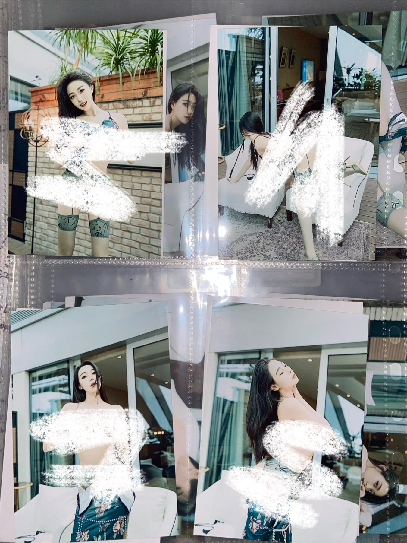 阳大大卡牌拍卖第73期（持续收拍品，周五晚上九点截拍，进群福利早知道） 绿色情趣内衣美女写真 全套21张 A4大纸卡 带卡页