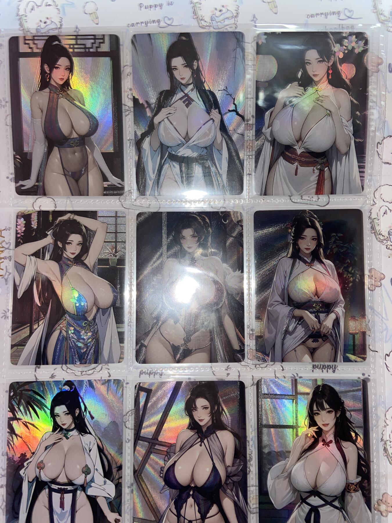 阳大大卡牌拍卖第73期（持续收拍品，周五晚上九点截拍，进群福利早知道） 武林女侠 大雷传 彩闪 全套9张 带膜入页