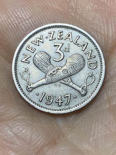 2025年第九十七场(总第一百二十三场）外国好品散币(免佣金) - 新西兰🇳🇿1947单年份3便士(乔治六世第二版)