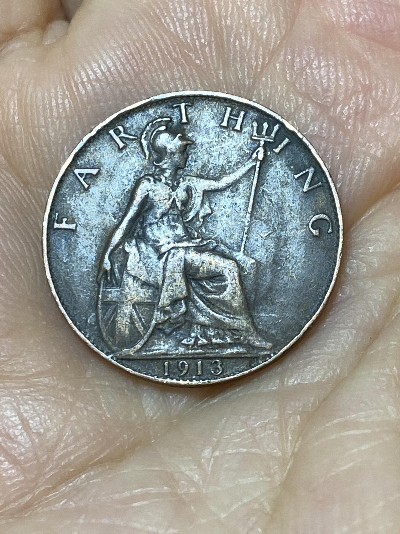 2025年第九十七场(总第一百二十三场）外国好品散币(免佣金) 英国🇬🇧1913年1法新(乔治五世第一版)