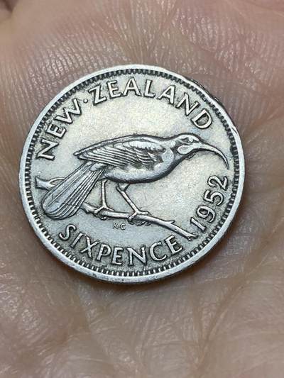 2025年第九十七场(总第一百二十三场）外国好品散币(免佣金) - 新西兰🇳🇿1952年6便士(乔治六世第三版，关门年)