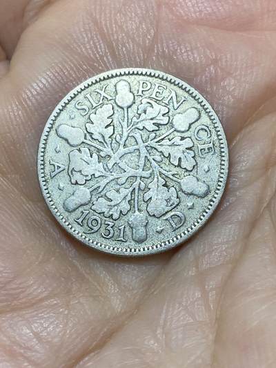 2025年第九十七场(总第一百二十三场）外国好品散币(免佣金) - 英国🇬🇧1931年6便士银币(乔治五世第五版，500银)