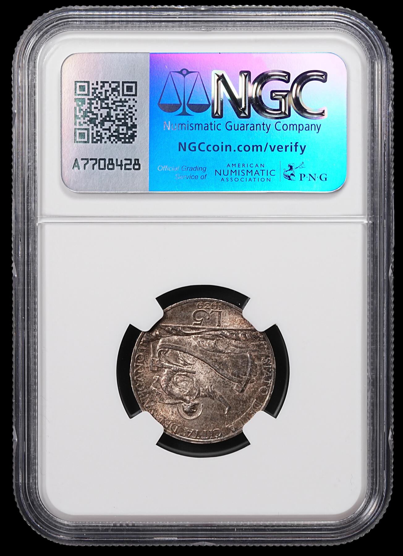 修遠堂世界钱币第八十六期 NGC MS64 1939年梵蒂冈5里拉银币