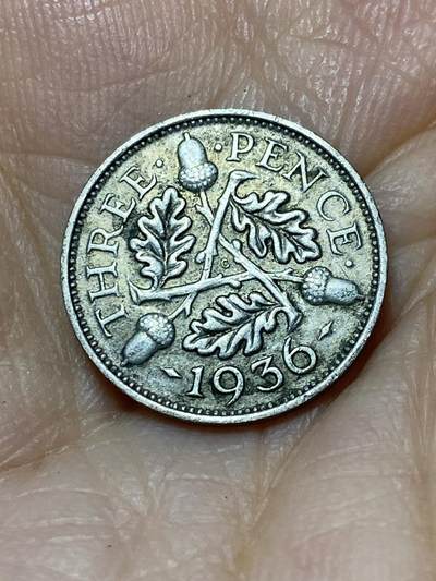 2025年第九十七场(总第一百二十三场）外国好品散币(免佣金) - 英国🇬🇧1936年3便士银币(乔治五世逝世年，第三版关门年，500银)