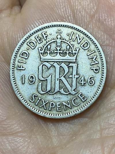 2025年第九十七场(总第一百二十三场）外国好品散币(免佣金) - 英国🇬🇧1946年6便士银币(乔治六世第一版，关门年，500银)