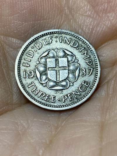 2025年第九十七场(总第一百二十三场）外国好品散币(免佣金) - 英国🇬🇧1937年3便士银币(乔治六世加冕年，第一版首发年，500银)