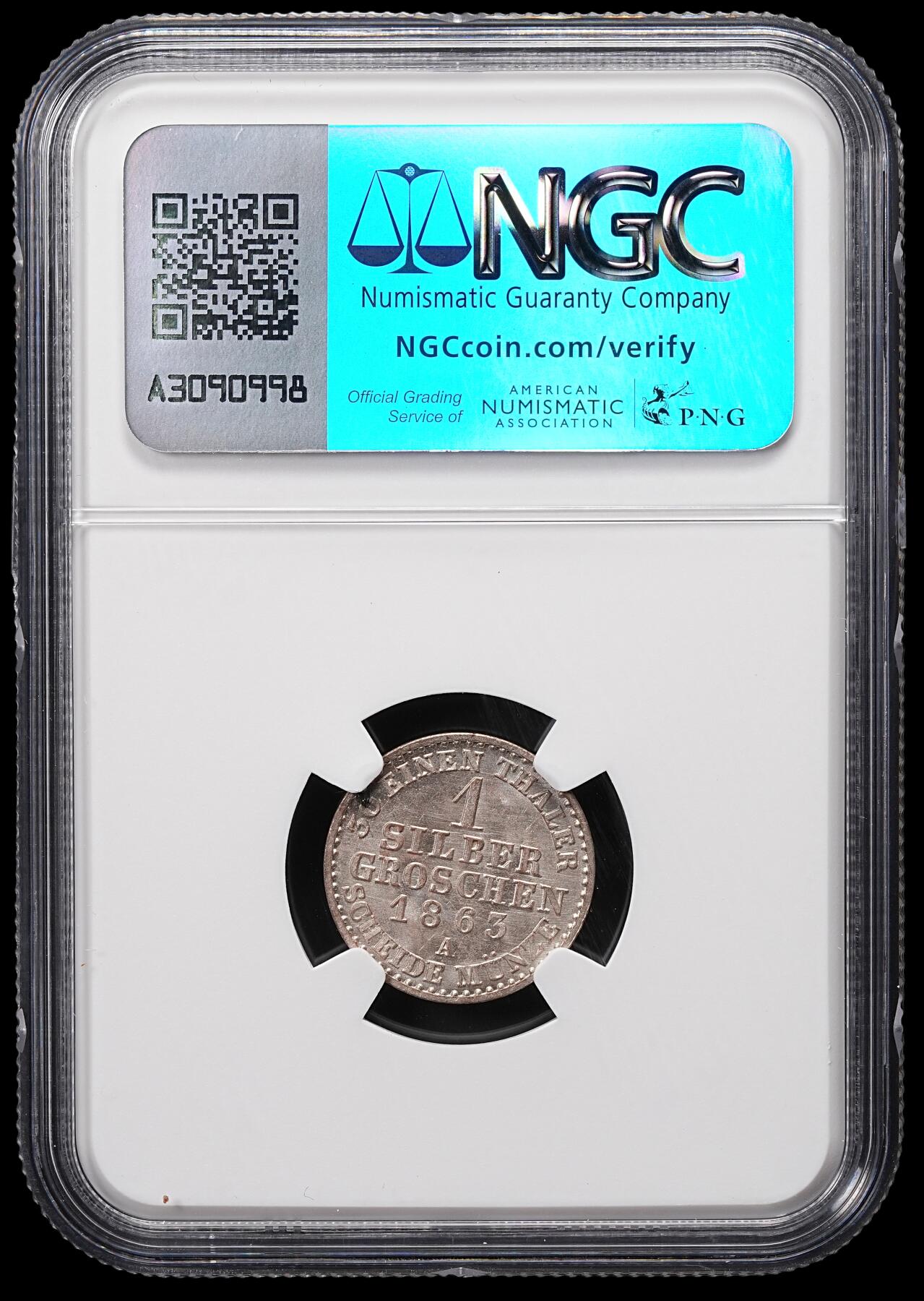 修遠堂世界钱币第八十六期 NGC MS64 1863年普鲁士1银格罗申 