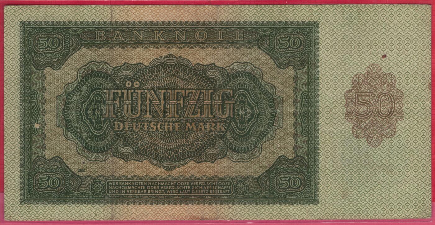德国(东德 民主德国)1948年50马克 P-14 无4 实物图 八五品