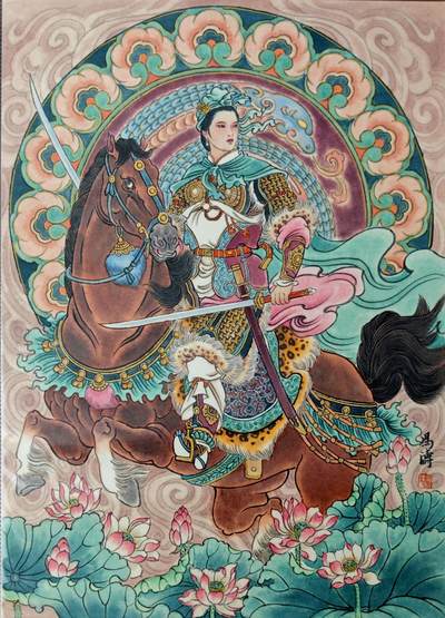 白泽拍卖卡牌手绘专场第25期 - 2025 冯涛手绘画 蛇-扈三娘 尺寸：30cm*41.5cm  冯涛亲签