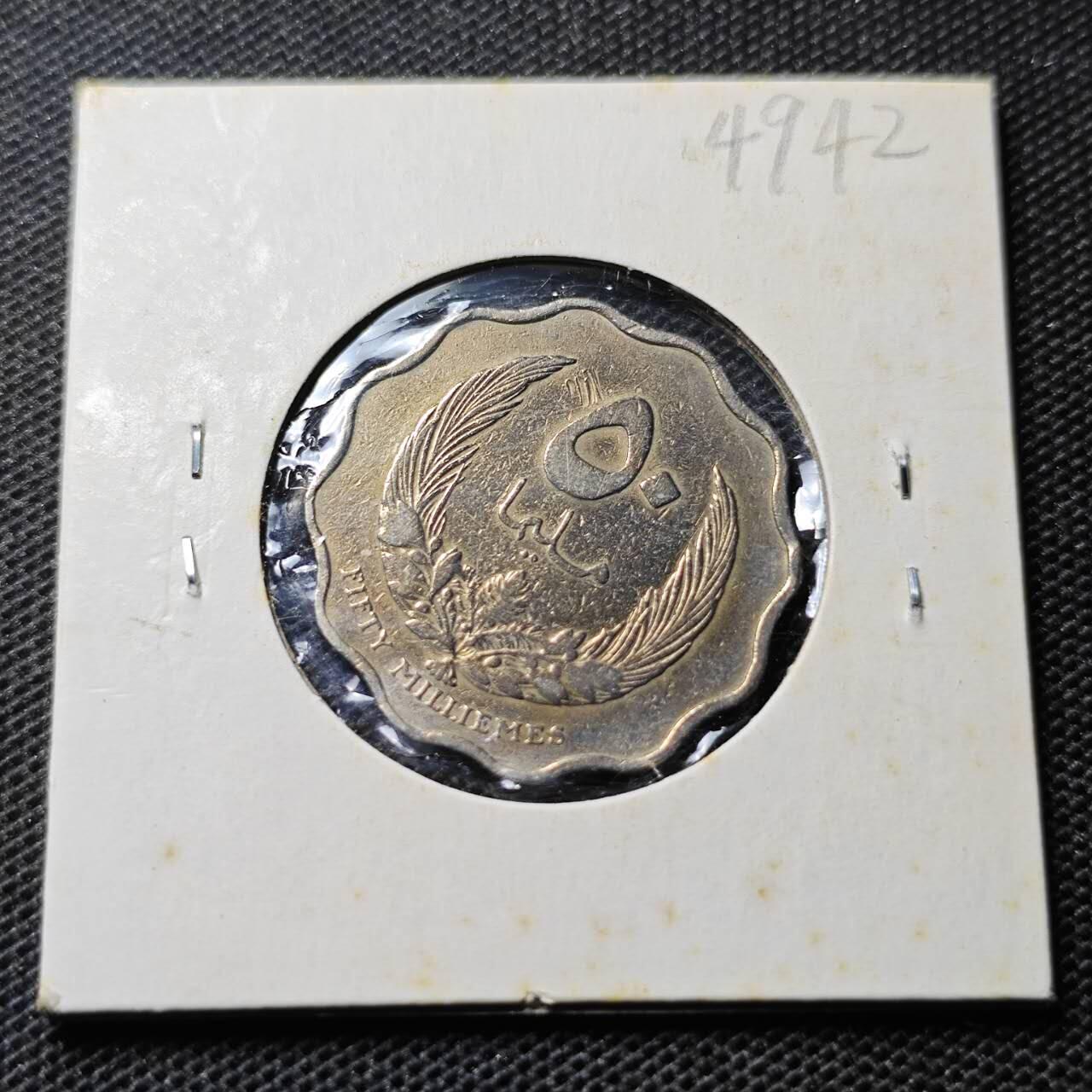 KK钱币收藏小铺 第349场 2月预留时间 周末发货  利比亚50米利姆