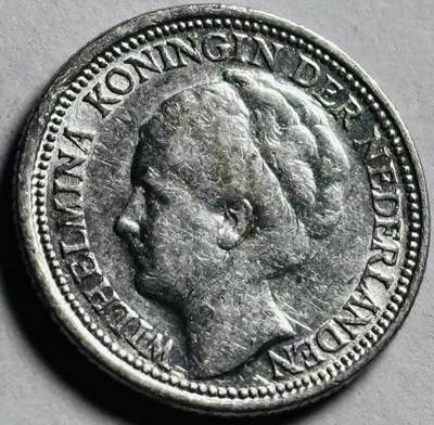 文馨钱币收藏第 273 场， 长期接收代拍品 - 好品 1937 年荷兰威廉明娜女王 10 分银币，第六版 640 银