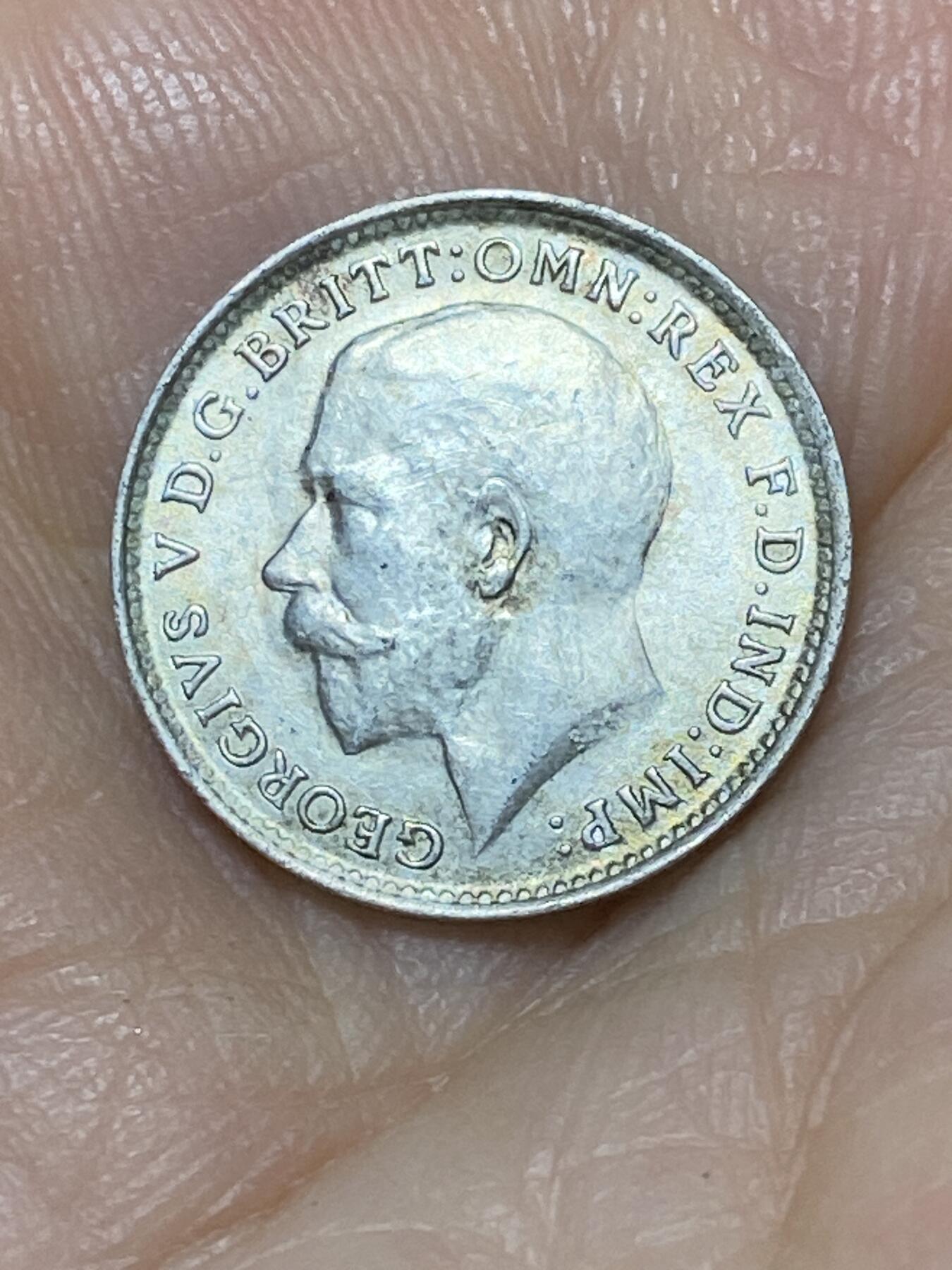 2025年第九十七场(总第一百二十三场）外国好品散币(免佣金) 英国🇬🇧1917年3便士银币(乔治五世第一版，925高银)