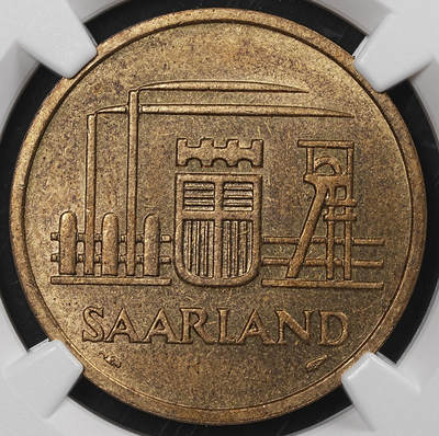 修遠堂世界钱币第八十六期 - NGC MS64 1954年法占德国萨尔州50法郎