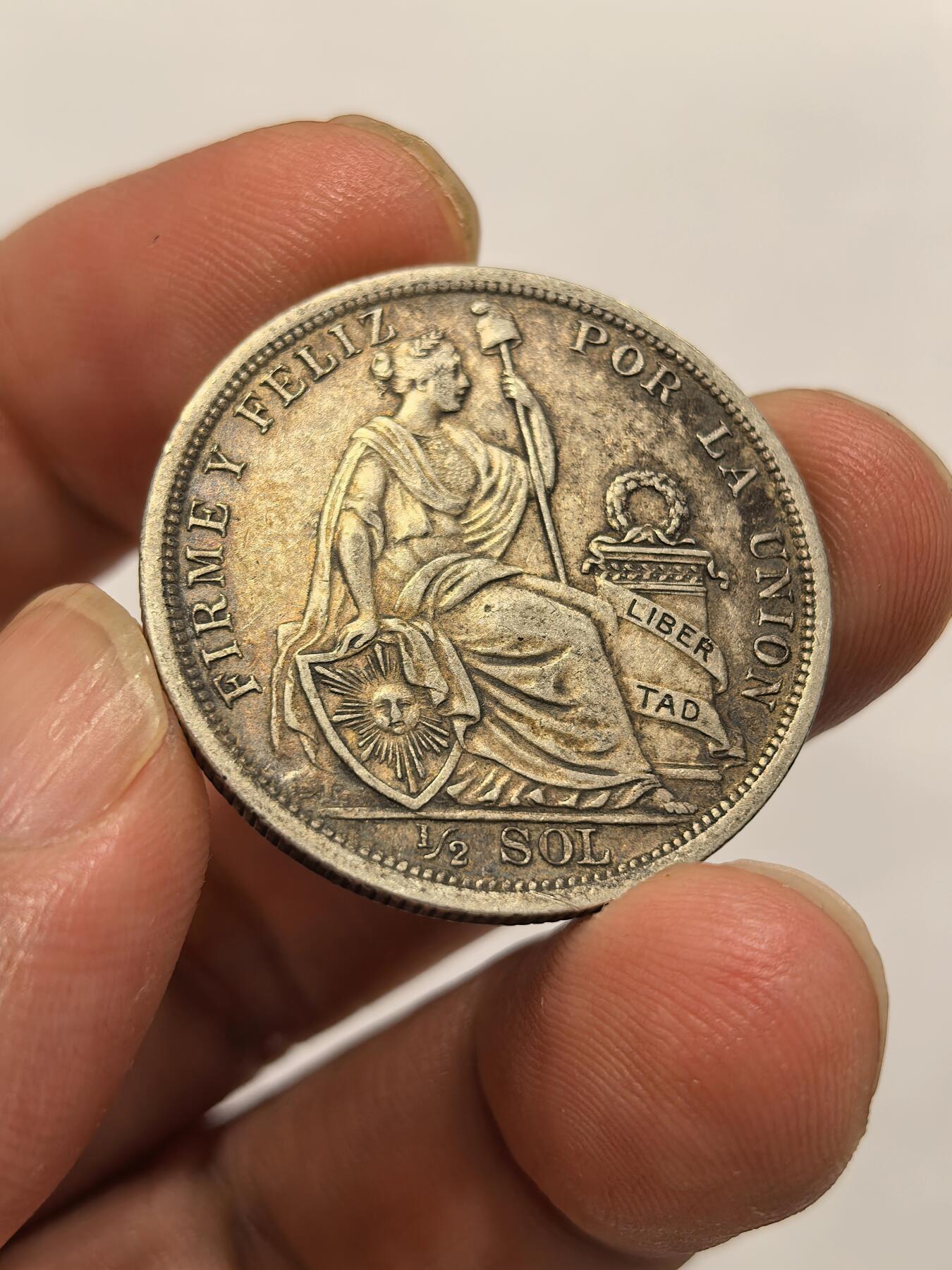 博洋堂世界钱币拍卖第142期（全场包邮） 秘鲁1913年高银半圆银币 状态杠杠的 一眼出分品