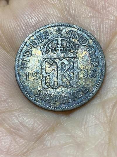 2025年第九十七场(总第一百二十三场）外国好品散币(免佣金) - 英国🇬🇧1938年6便士银币(乔治六世第一版，500银)