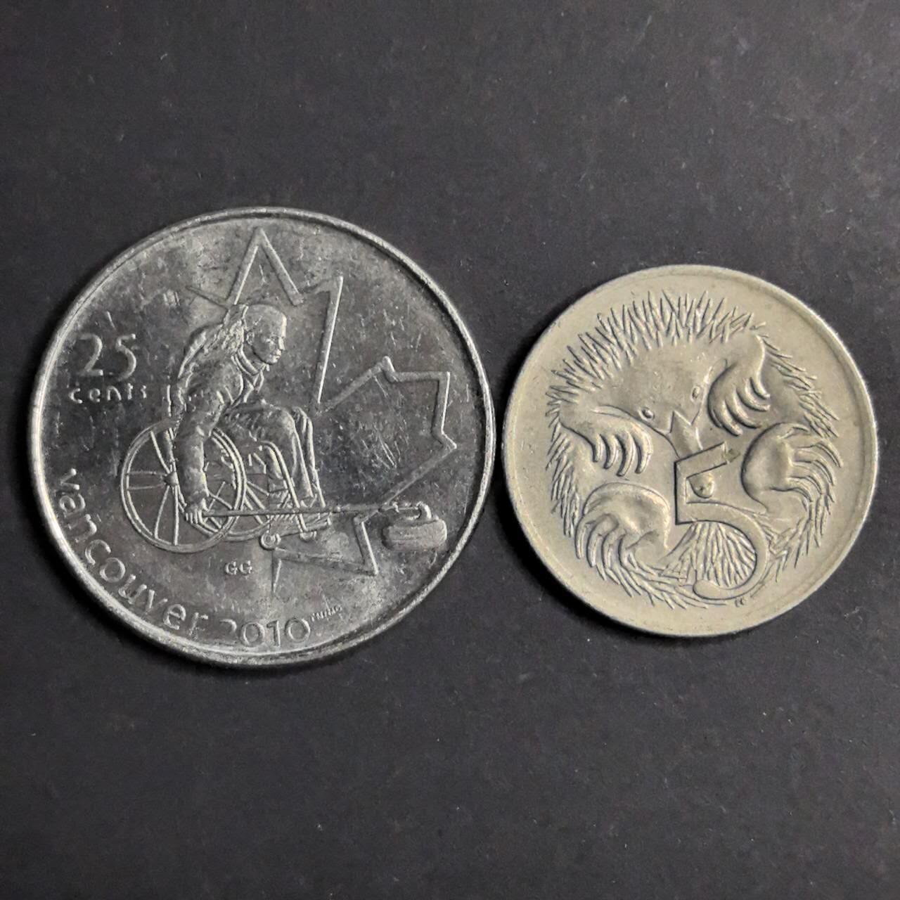 各国硬币 纸币 无佣金 加拿大澳大利亚2个