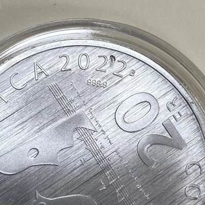 康怡轩钱币【安道尔+西班牙+拉脱维亚+刚果+瑞士+奥地利 纪念币专场】第251014期 2022年瑞士发行流行音乐家玛尼马特20瑞士法郎纪念银币 有划痕