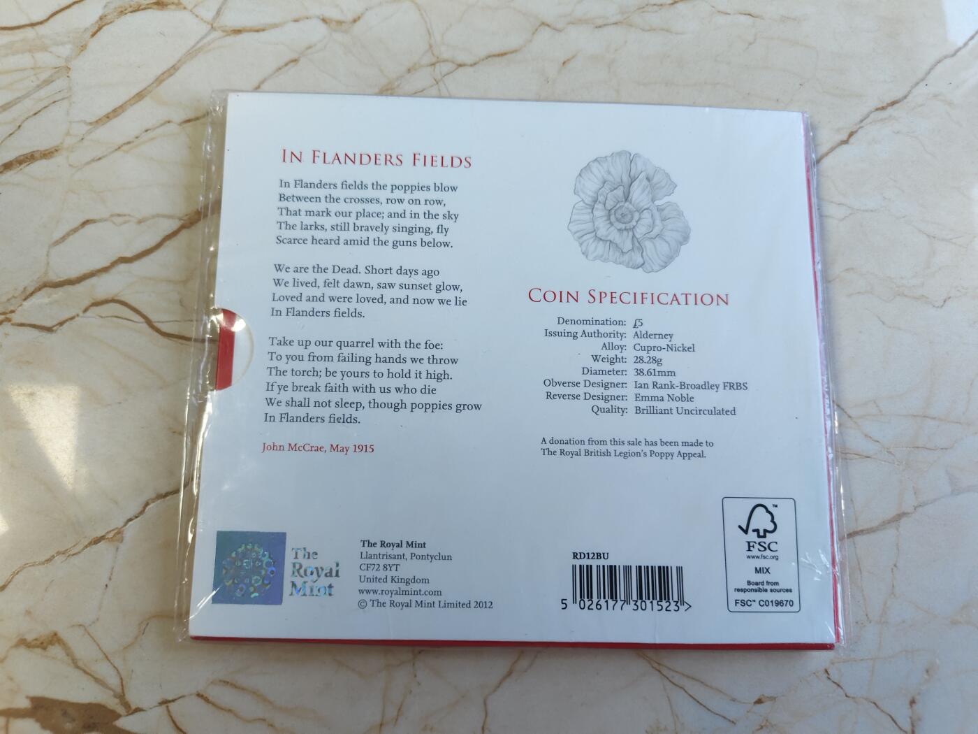 第176期拍卖【长期征集拍品】【欢度国庆中秋双节】 获奖币 英国-奥尔德尼2012年阵亡将士纪念日卡装彩色纪念币 2014年克劳斯最富激情币