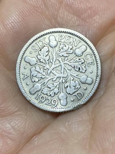 2025年第九十七场(总第一百二十三场）外国好品散币(免佣金) - 英国🇬🇧1929年6便士银币(乔治五世第五版，500银)