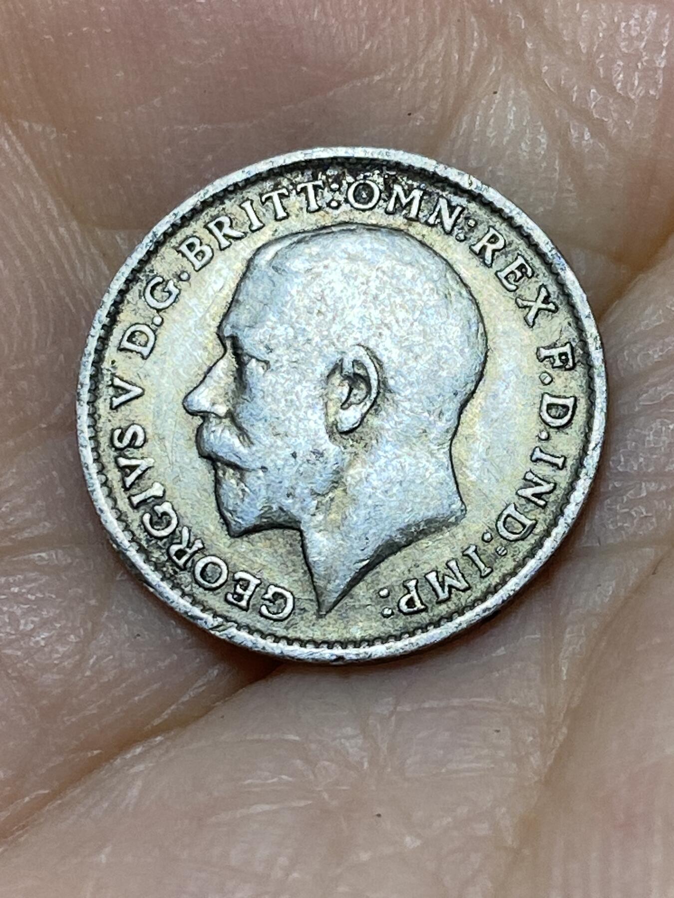 2025年第九十七场(总第一百二十三场）外国好品散币(免佣金) 英国🇬🇧1913年3便士银币(乔治五世第一版，925高银)